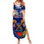 Australia And New Zealand ANZAC Day Summer Maxi Dress Lest We Forget Silver Fern With Golden Wattle LT14 Women Blue - Polynesian Pride