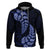 Blue New Zealand Paisley Silver Fern Hoodie Aotearoa Maori LT14 Pullover Hoodie Blue - Polynesian Pride