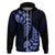 Blue New Zealand Paisley Silver Fern Hoodie Aotearoa Maori LT14 Zip Hoodie Blue - Polynesian Pride