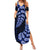 Blue New Zealand Paisley Silver Fern Summer Maxi Dress Aotearoa Maori LT14 Women Blue - Polynesian Pride