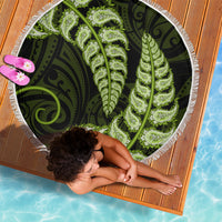 Green New Zealand Paisley Silver Fern Beach Blanket Aotearoa Maori LT14 - Polynesian Pride