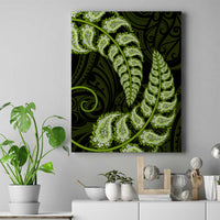 Green New Zealand Paisley Silver Fern Canvas Wall Art Aotearoa Maori LT14 Green - Polynesian Pride