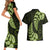 Green New Zealand Paisley Silver Fern Couples Matching Short Sleeve Bodycon Dress and Hawaiian Shirt Aotearoa Maori LT14 - Polynesian Pride