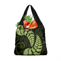 Green New Zealand Paisley Silver Fern Grocery Bag Aotearoa Maori