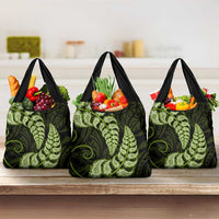 Green New Zealand Paisley Silver Fern Grocery Bag Aotearoa Maori