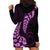 Purple New Zealand Paisley Silver Fern Hoodie Dress Aotearoa Maori LT14 - Polynesian Pride