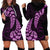 Purple New Zealand Paisley Silver Fern Hoodie Dress Aotearoa Maori LT14 - Polynesian Pride