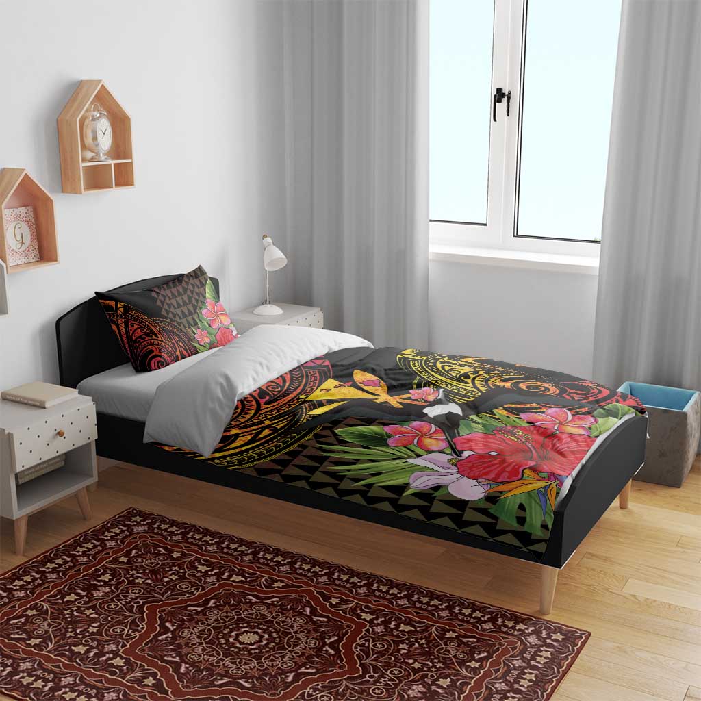Hawaii Iwa Bird Bedding Set Great Frigatebird Kanaka Tropical Hippie Style - Polynesian Pride