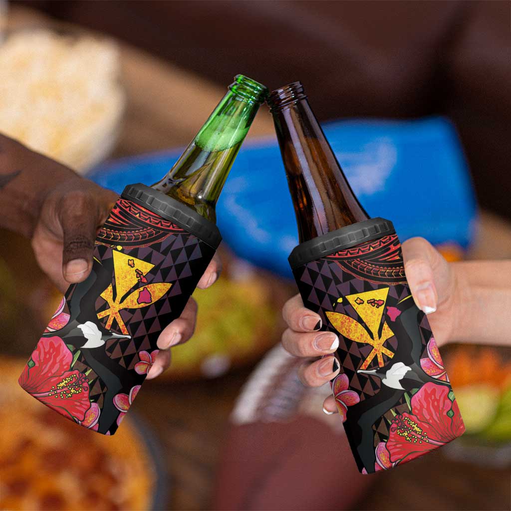 Hawaii Iwa Bird 4 in 1 Can Cooler Tumbler Great Frigatebird Kanaka Tropical Hippie Style - Polynesian Pride