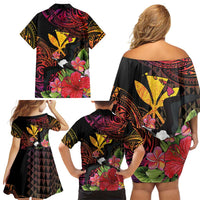 Hawaii Iwa Bird Family Matching Off Shoulder Short Dress and Hawaiian Shirt Great Frigatebird Kanaka Tropical Hippie Style LT14 - Polynesian Pride