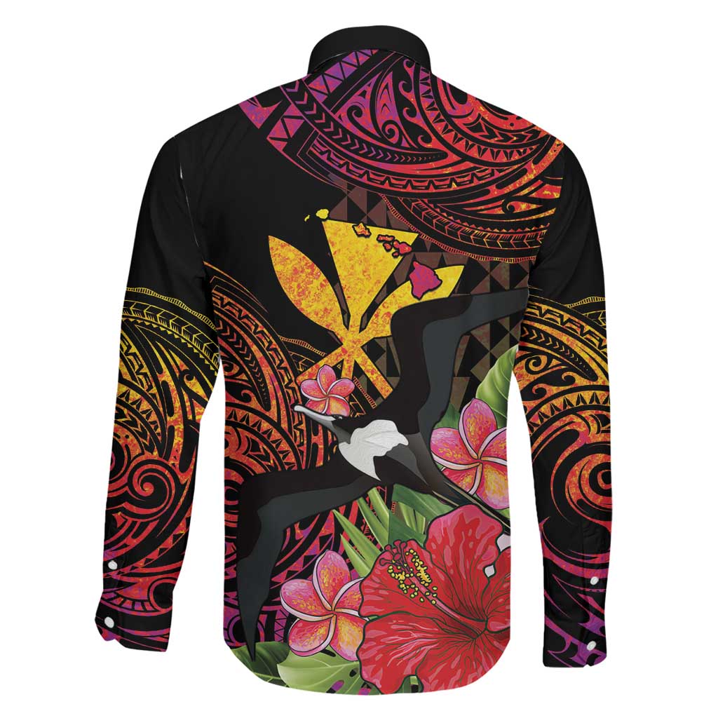 Hawaii Iwa Bird Family Matching Summer Maxi Dress and Hawaiian Shirt Great Frigatebird Kanaka Tropical Hippie Style LT14 - Polynesian Pride