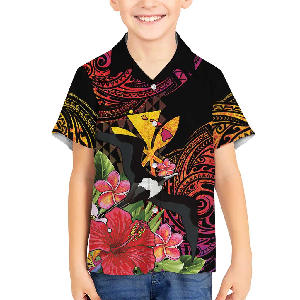 Hawaii Iwa Bird Hawaiian Shirt Great Frigatebird Kanaka Tropical Hippie Style - Polynesian Pride