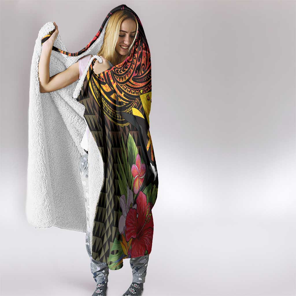 Hawaii Iwa Bird Hooded Blanket Great Frigatebird Kanaka Tropical Hippie Style LT14 - Polynesian Pride
