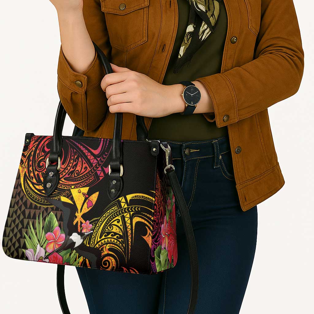 Hawaii Iwa Bird Leather Bag Great Frigatebird Kanaka Tropical Hippie Style - Polynesian Pride