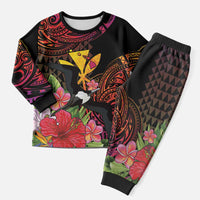Hawaii Iwa Bird Christmas Pajama Set Great Frigatebird Kanaka Tropical Hippie Style LT14 Men Black - Polynesian Pride