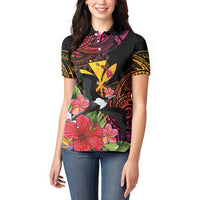 Hawaii Iwa Bird Women Polo Shirt Great Frigatebird Kanaka Tropical Hippie Style LT14 - Polynesian Pride