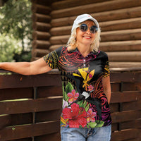 Hawaii Iwa Bird Women Polo Shirt Great Frigatebird Kanaka Tropical Hippie Style LT14 - Polynesian Pride