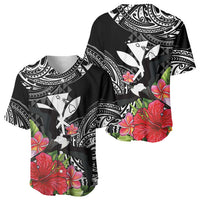 Hawaii Iwa Bird Baseball Jersey Great Frigatebird Kanaka Tropical Flowers - Polynesian Pride