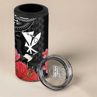 Hawaii Iwa Bird 4 in 1 Can Cooler Tumbler Great Frigatebird Kanaka Tropical Flowers LT14 - Polynesian Pride
