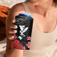 Hawaii Iwa Bird 4 in 1 Can Cooler Tumbler Great Frigatebird Kanaka Tropical Flowers LT14 - Polynesian Pride
