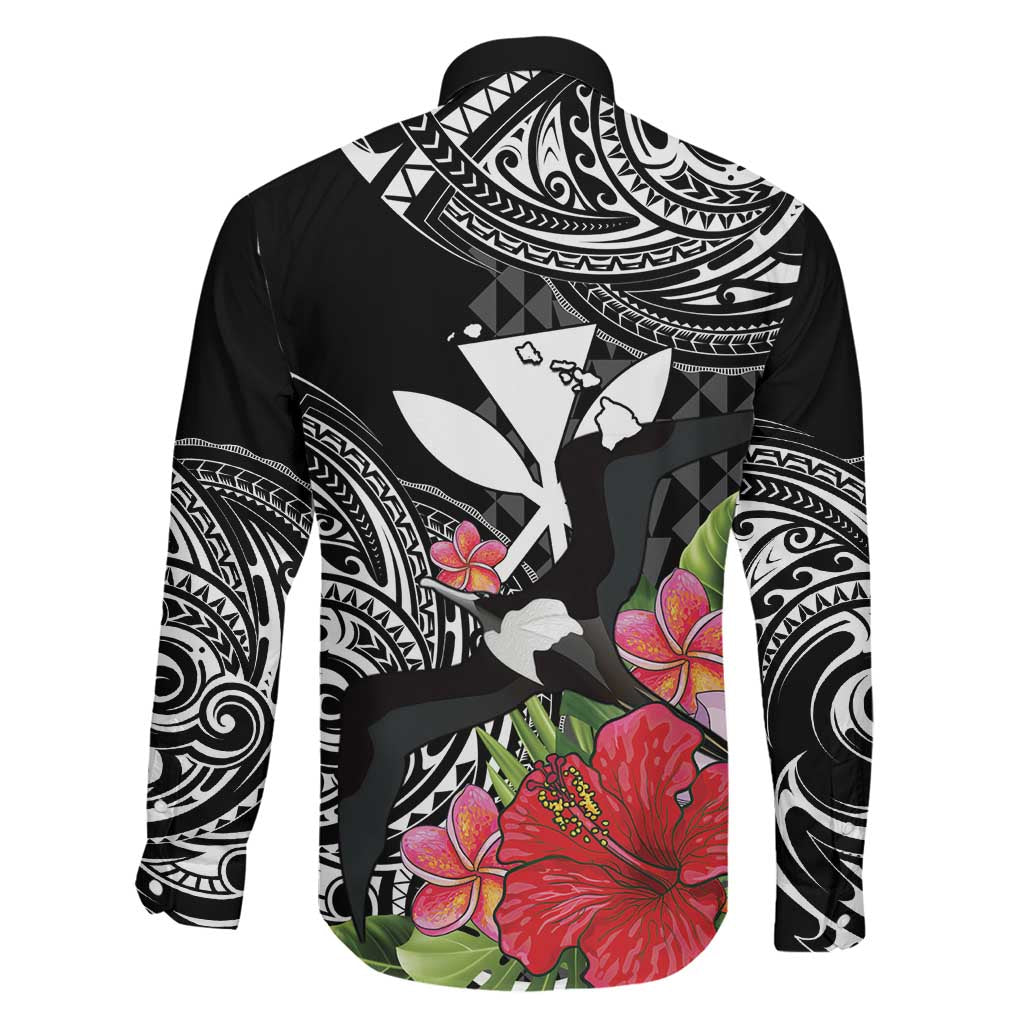 Hawaii Iwa Bird Family Matching Summer Maxi Dress and Hawaiian Shirt Great Frigatebird Kanaka Tropical Flowers LT14 - Polynesian Pride