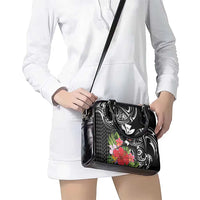 Hawaii Iwa Bird Shoulder Handbag Great Frigatebird Kanaka Tropical Flowers - Polynesian Pride