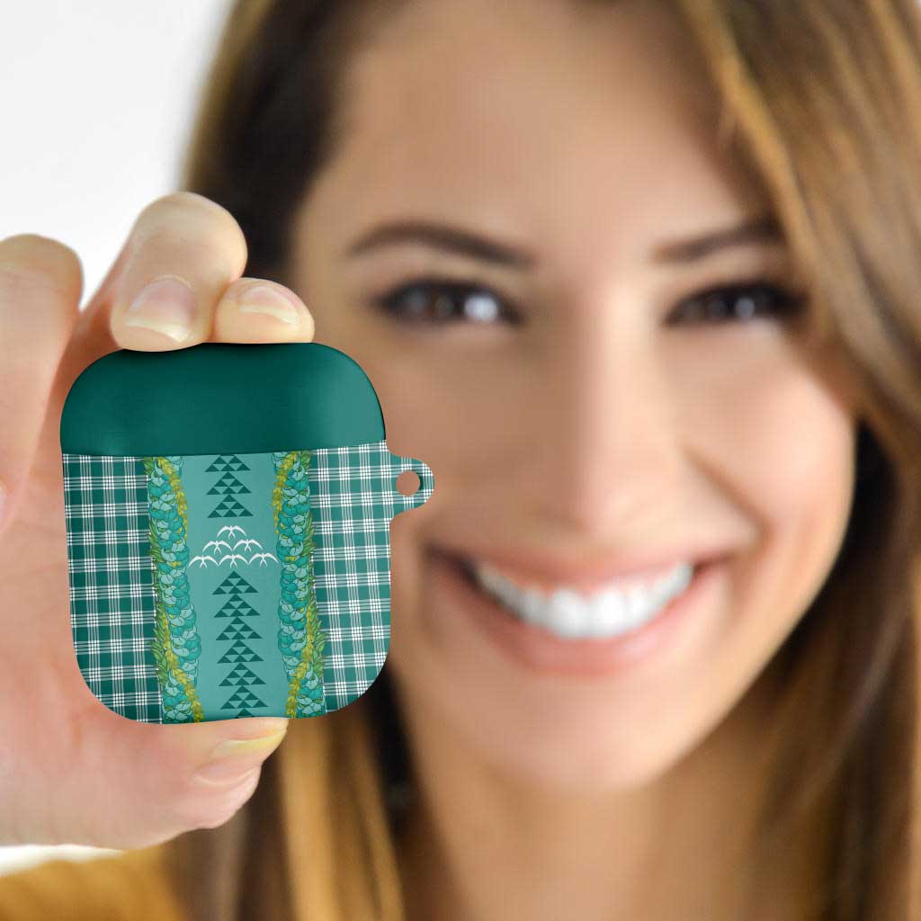 Teal Palaka Hawaii Iwa Bird AirPods Case Hawaiian Kakau Jade Vine Lei - Polynesian Pride