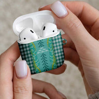 Teal Palaka Hawaii Iwa Bird AirPods Case Hawaiian Kakau Jade Vine Lei - Polynesian Pride