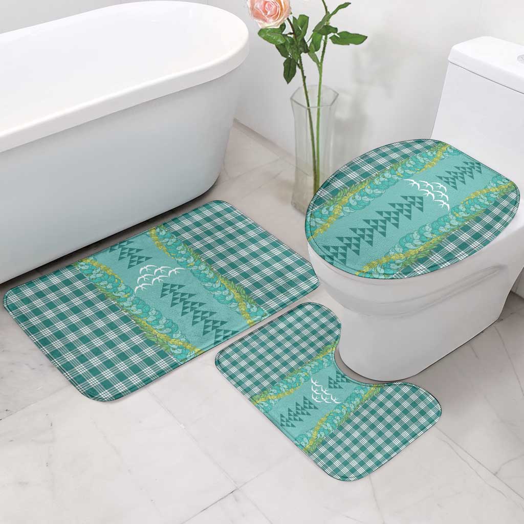 Teal Palaka Hawaii Iwa Bird Bathroom Set Hawaiian Kakau Jade Vine Lei - Polynesian Pride