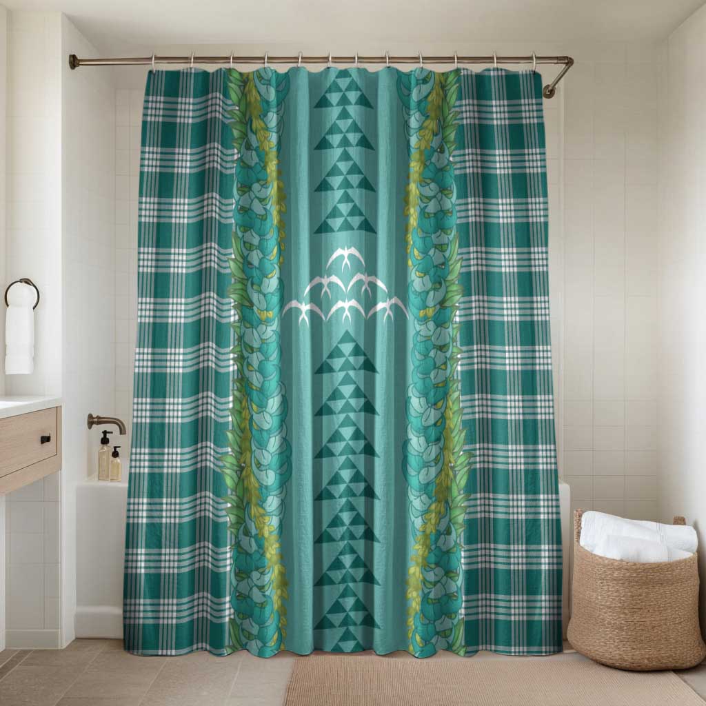 Teal Palaka Hawaii Iwa Bird Bathroom Set Hawaiian Kakau Jade Vine Lei - Polynesian Pride