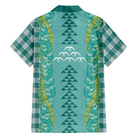 Teal Palaka Hawaii Iwa Bird Hawaiian Shirt Hawaiian Kakau Jade Vine Lei - Polynesian Pride