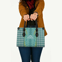 Teal Palaka Hawaii Iwa Bird Leather Bag Hawaiian Kakau Jade Vine Lei - Polynesian Pride