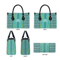 Teal Palaka Hawaii Iwa Bird Leather Bag Hawaiian Kakau Jade Vine Lei - Polynesian Pride