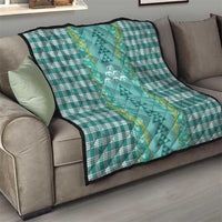 Teal Palaka Hawaii Iwa Bird Quilt Hawaiian Kakau Jade Vine Lei - Polynesian Pride
