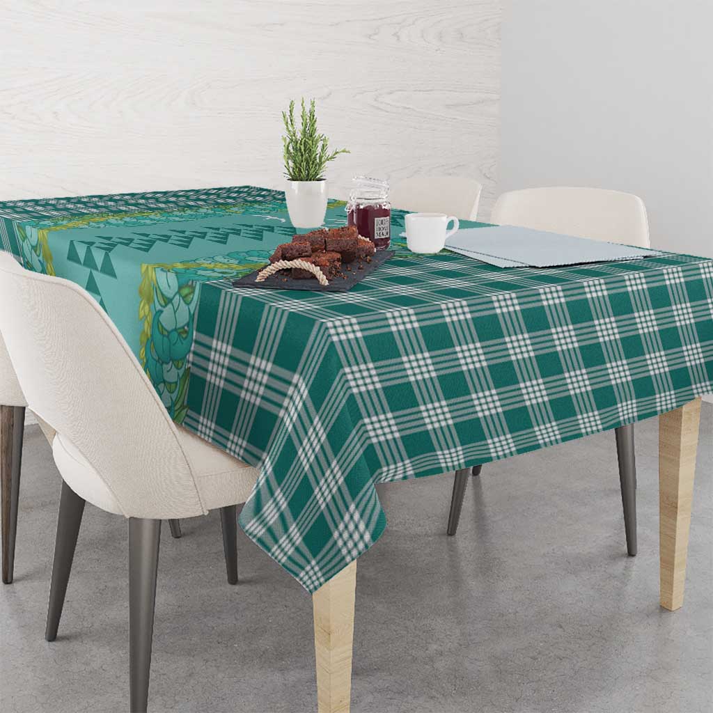 Teal Palaka Hawaii Iwa Bird Tablecloth Hawaiian Kakau Jade Vine Lei - Polynesian Pride