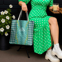 Teal Palaka Hawaii Iwa Bird Tote Bag Hawaiian Kakau Jade Vine Lei - Polynesian Pride