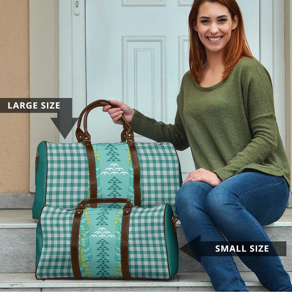 Teal Palaka Hawaii Iwa Bird Travel Bag Hawaiian Kakau Jade Vine Lei - Polynesian Pride