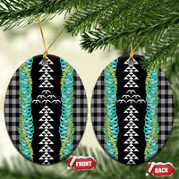 Black Palaka Hawaii Iwa Bird Ceramic Ornament Hawaiian Kakau Jade Vine Lei - Polynesian Pride