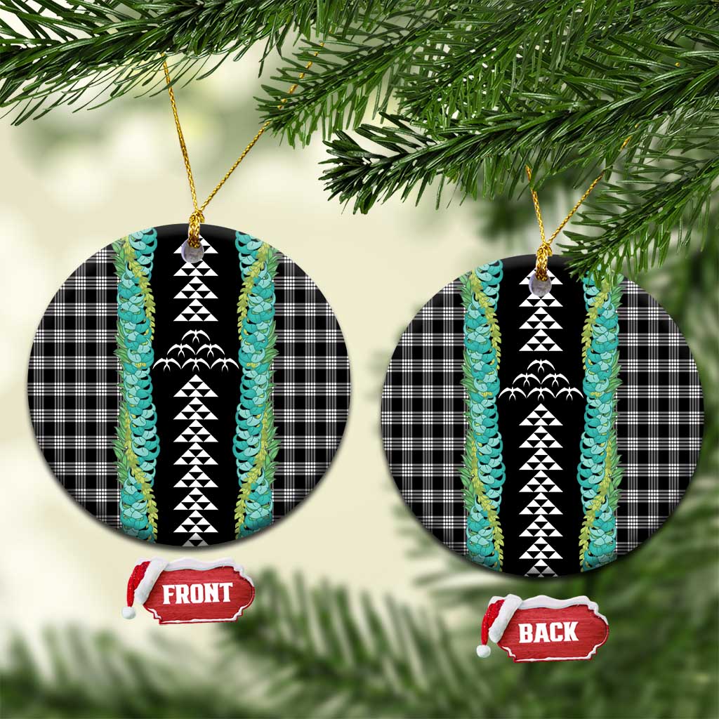 Black Palaka Hawaii Iwa Bird Ceramic Ornament Hawaiian Kakau Jade Vine Lei - Polynesian Pride
