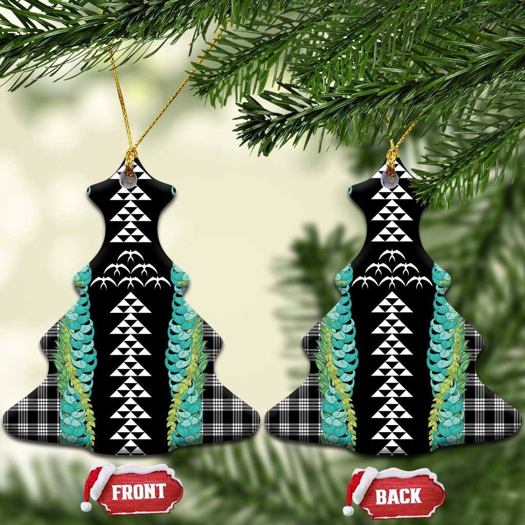 Black Palaka Hawaii Iwa Bird Ceramic Ornament Hawaiian Kakau Jade Vine Lei - Polynesian Pride