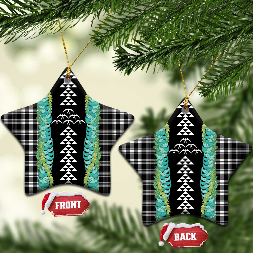 Black Palaka Hawaii Iwa Bird Ceramic Ornament Hawaiian Kakau Jade Vine Lei - Polynesian Pride