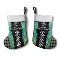 Black Palaka Hawaii Iwa Bird Christmas Stocking Hawaiian Kakau Jade Vine Lei - Polynesian Pride