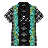 Black Palaka Hawaii Iwa Bird Family Matching Tank Maxi Dress and Hawaiian Shirt Hawaiian Kakau Jade Vine Lei LT14 - Polynesian Pride