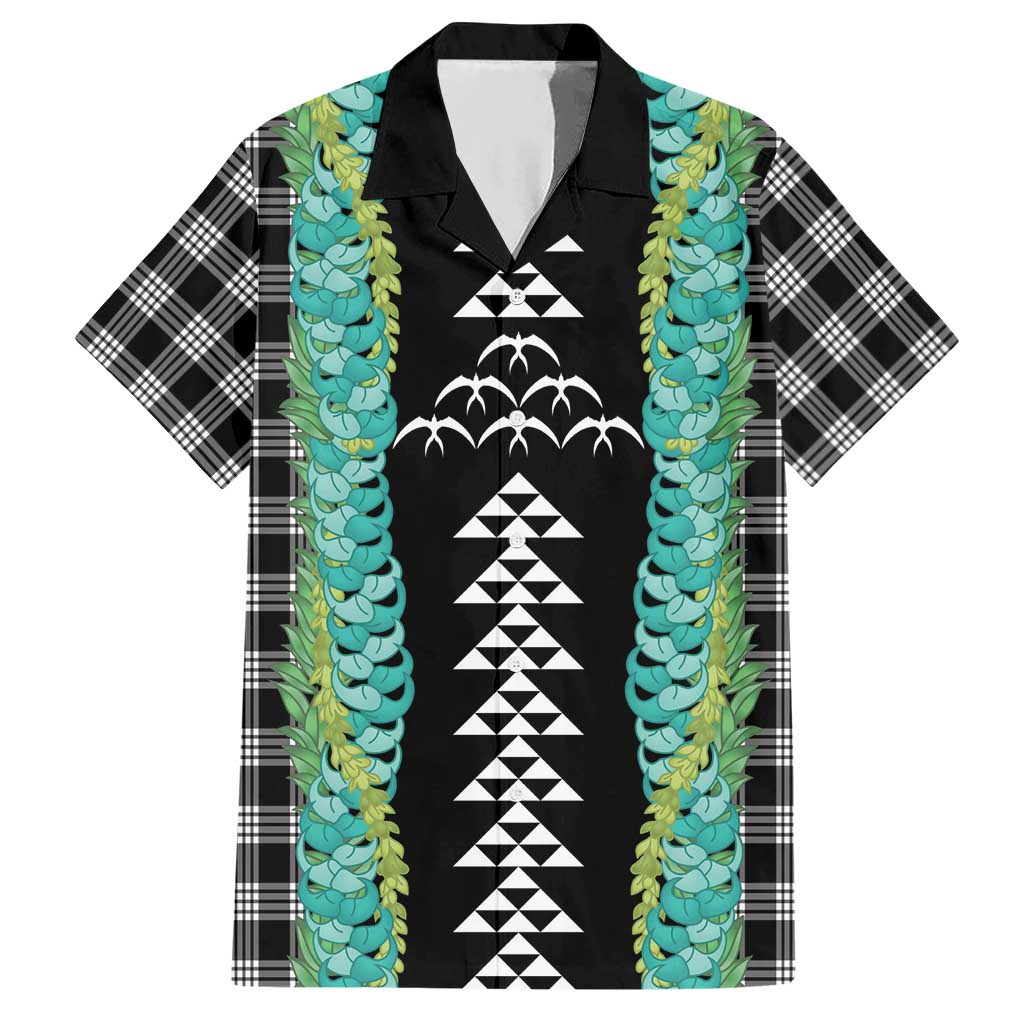 Black Palaka Hawaii Iwa Bird Hawaiian Shirt Hawaiian Kakau Jade Vine Lei LT14 Black - Polynesian Pride