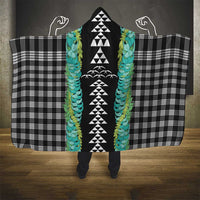Black Palaka Hawaii Iwa Bird Hooded Blanket Hawaiian Kakau Jade Vine Lei LT14 - Polynesian Pride
