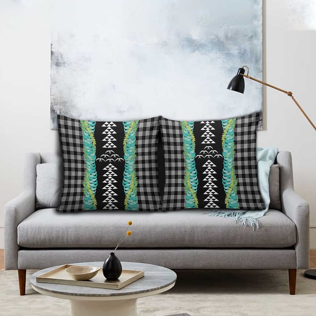 Black Palaka Hawaii Iwa Bird Pillow Cover Hawaiian Kakau Jade Vine Lei - Polynesian Pride