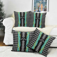 Black Palaka Hawaii Iwa Bird Pillow Cover Hawaiian Kakau Jade Vine Lei - Polynesian Pride
