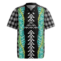 Black Palaka Hawaii Iwa Bird Rugby Jersey Hawaiian Kakau Jade Vine Lei - Polynesian Pride