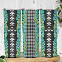Black Palaka Hawaii Iwa Bird Skinny Tumbler Hawaiian Kakau Jade Vine Lei LT14 - Polynesian Pride
