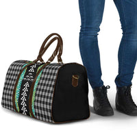 Black Palaka Hawaii Iwa Bird Travel Bag Hawaiian Kakau Jade Vine Lei - Polynesian Pride